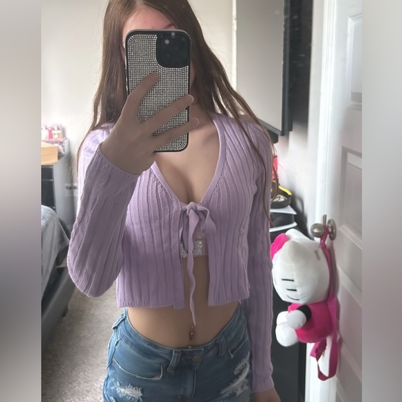 Sexy Y2K Purple Cardigan - Picture 2 of 7